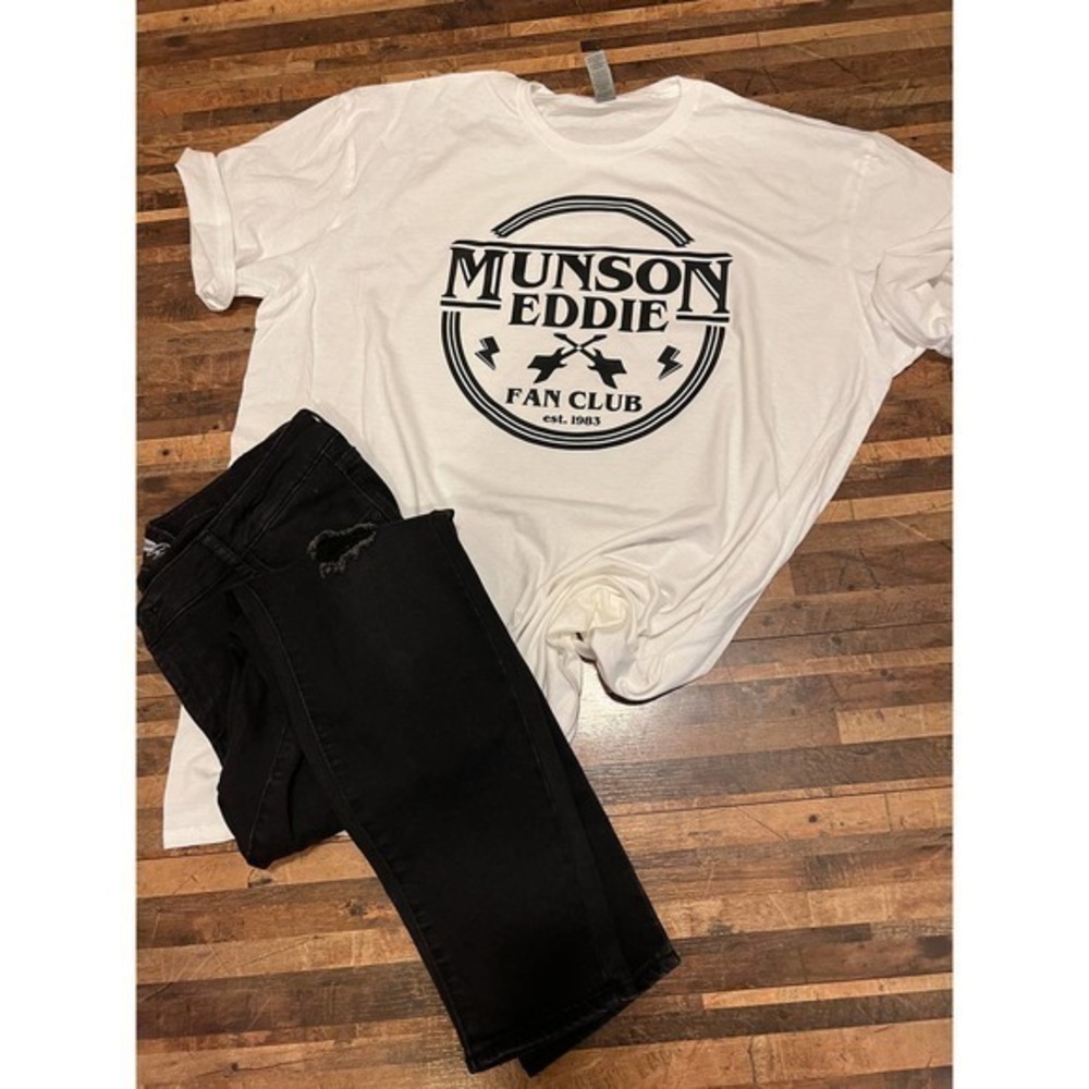 Eddie Munson fan club T-Shirt Unisex Shirt Short Sleeve‎ White